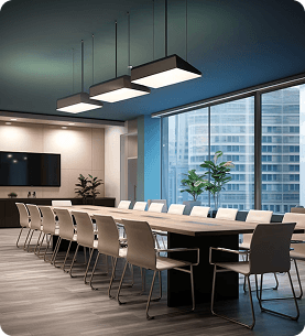 Bright private office workspace